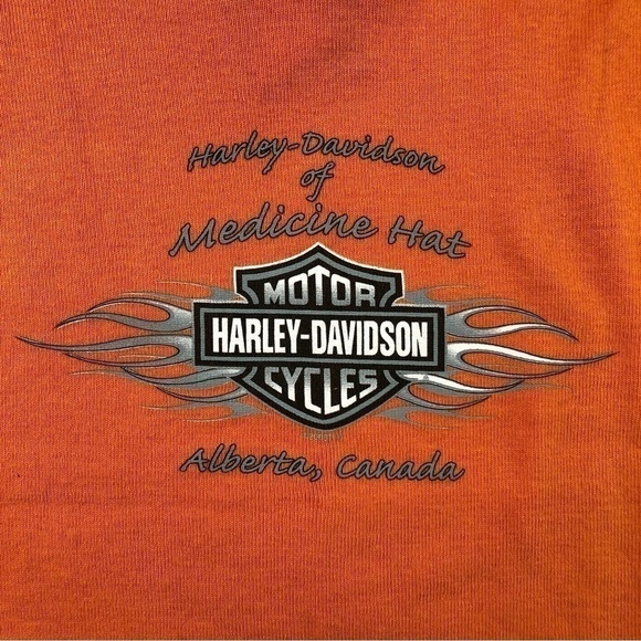 HARLEY-DAVIDSON women’s orange and black tee - Picture 3 of 7